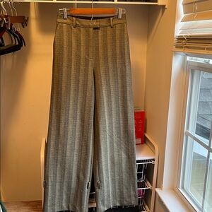 DANIELLE BERNSTEIN Gray Striped Wide Leg Pants